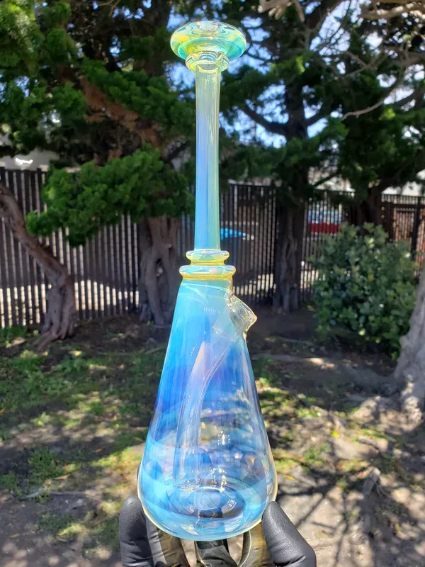 YETI DABS – Fumed Glass Mini Tube Dab Rig w/ 14mm Female Dewar Joint – #18