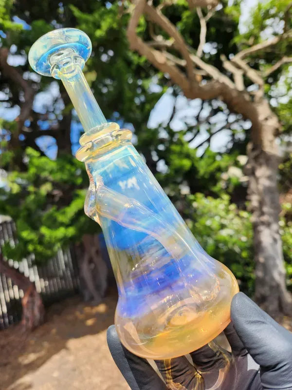 YETI DABS – Fumed Glass Mini Tube Dab Rig w/ 14mm Female Joint – #10