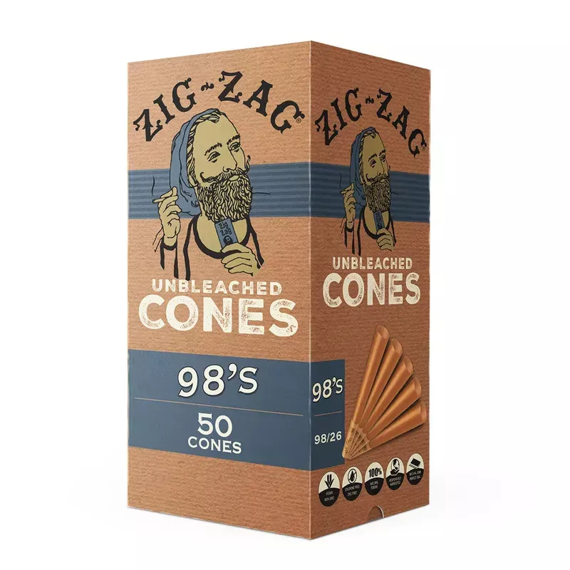 Zig Zag Unbleached Cones 98’s Size 50 Cones