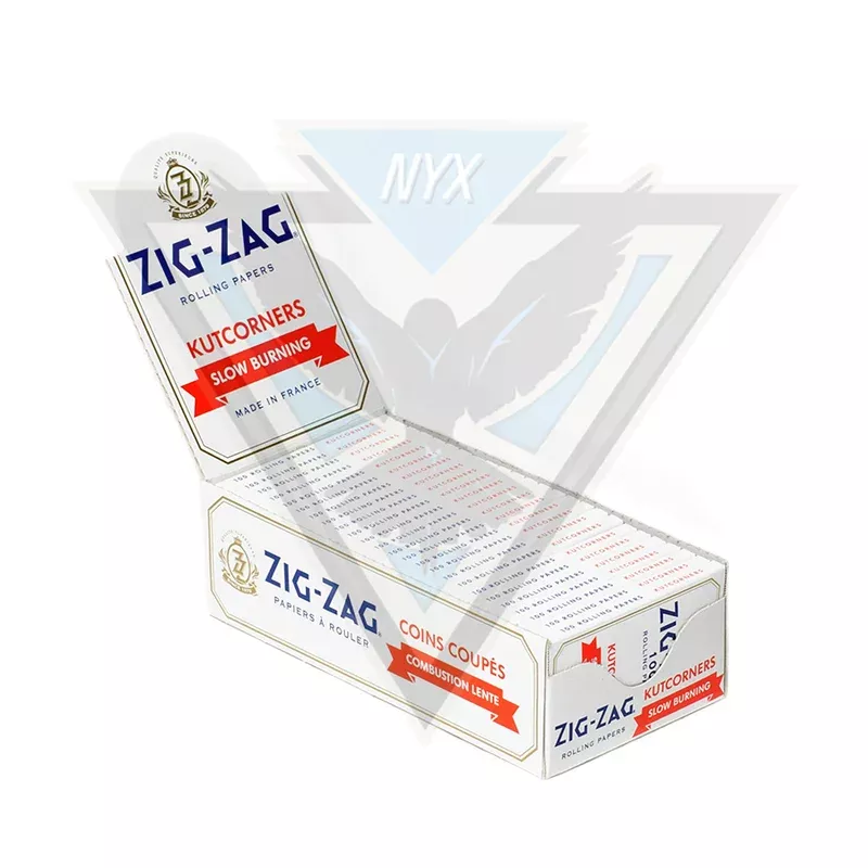 ZIG ZAG WHITE KUTCORNERS SINGLE WIDE ROLLING PAPERS (25 BOOKLETS)