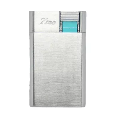 Zino – ZM – Single Jet Flame Lighter- Chrome & Cyan Blue