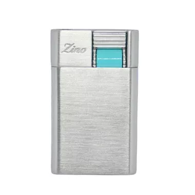 Zino – ZS – Single Jet Flame Lighter – Chrome & Cyan Blue