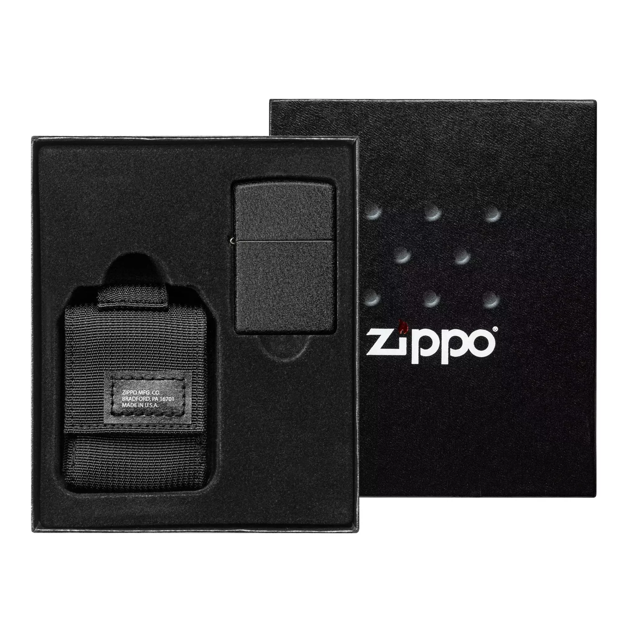 Zippo 236 Blk Crackle Ltr Tactical Pouch Black GS