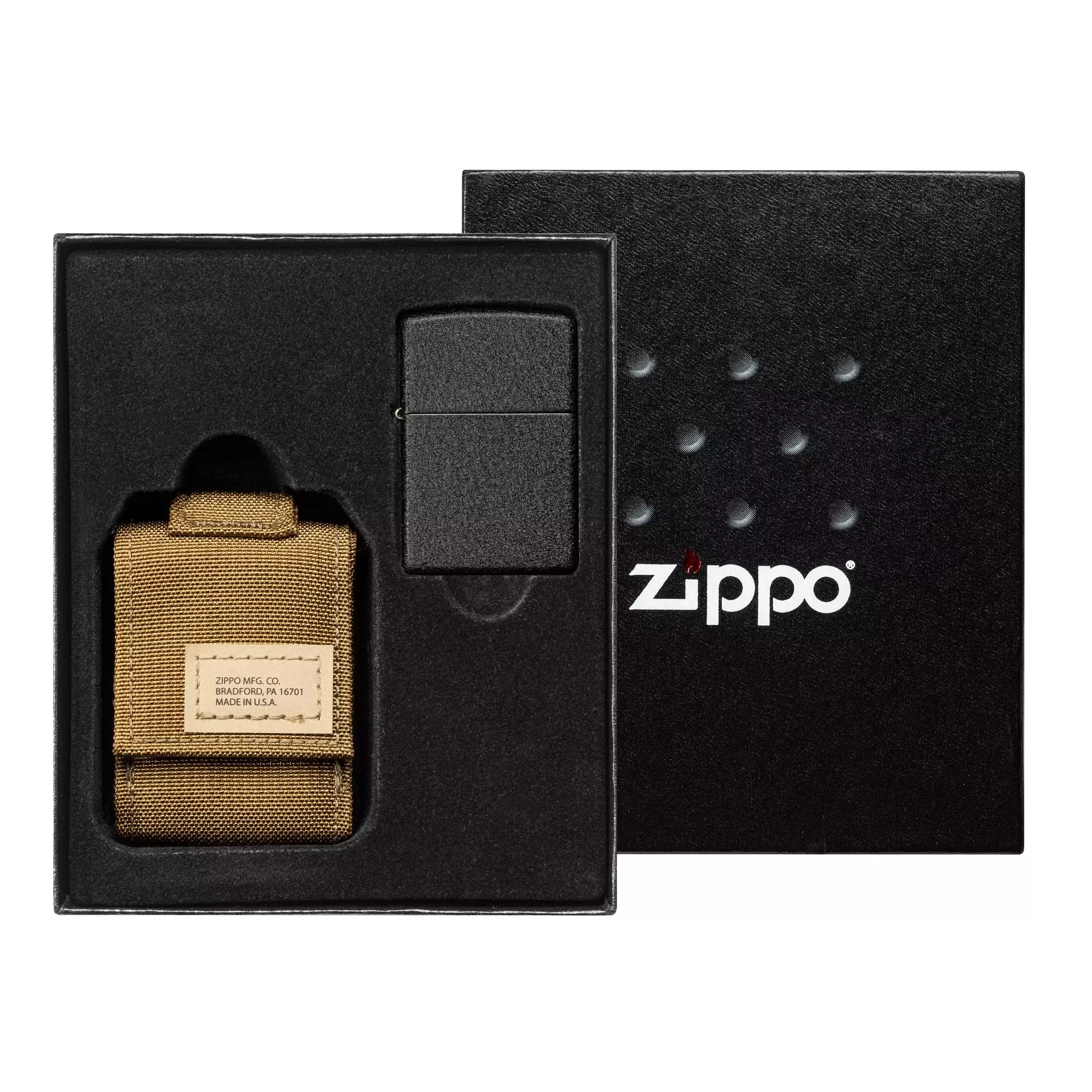 Zippo 236 Blk Crackle Ltr Tactical Pouch OD Coyote GS