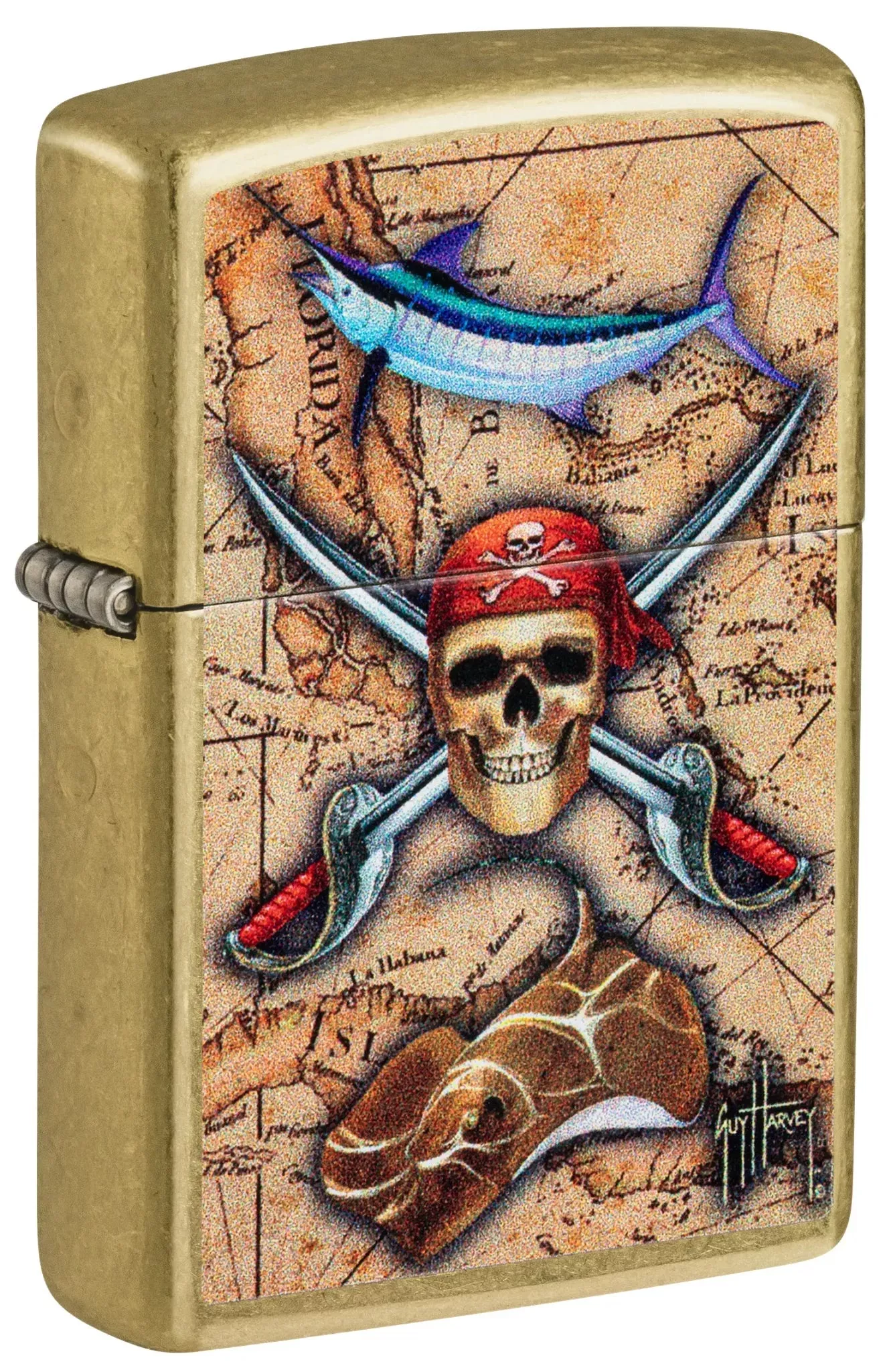 Zippo Guy Harvey Treasure Map Design