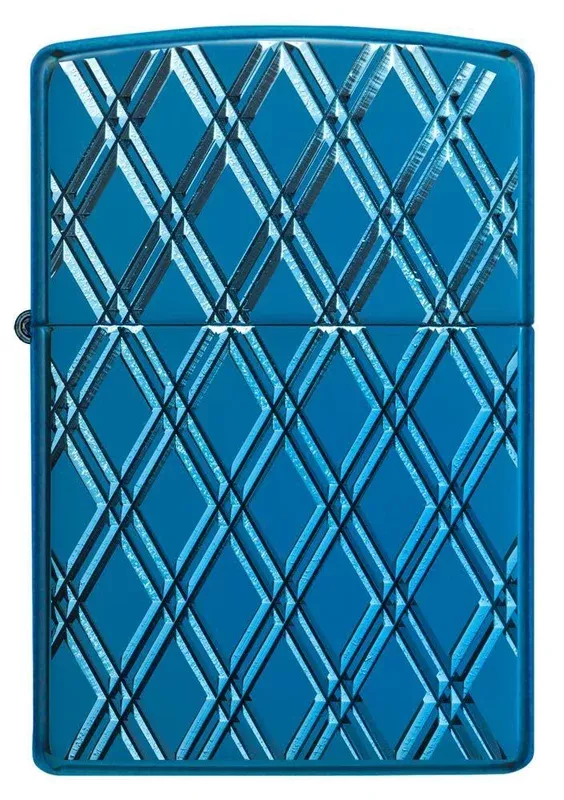 Zippo Lighter – Diamonded Carved High Polish Blue