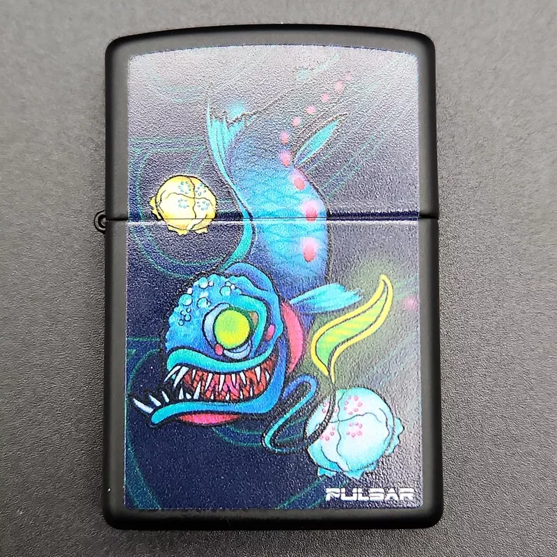 Zippo Lighter – Pulsar Psychedelic Dragonfish – Matte Black