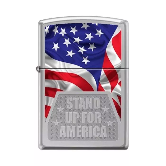 Zippo Lighter – Stand Up For America High Polish Chrome
