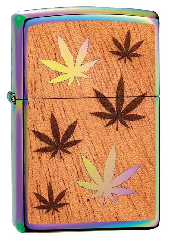 Zippo Lighter – WOODCHUCK USA Marijuana Leaves