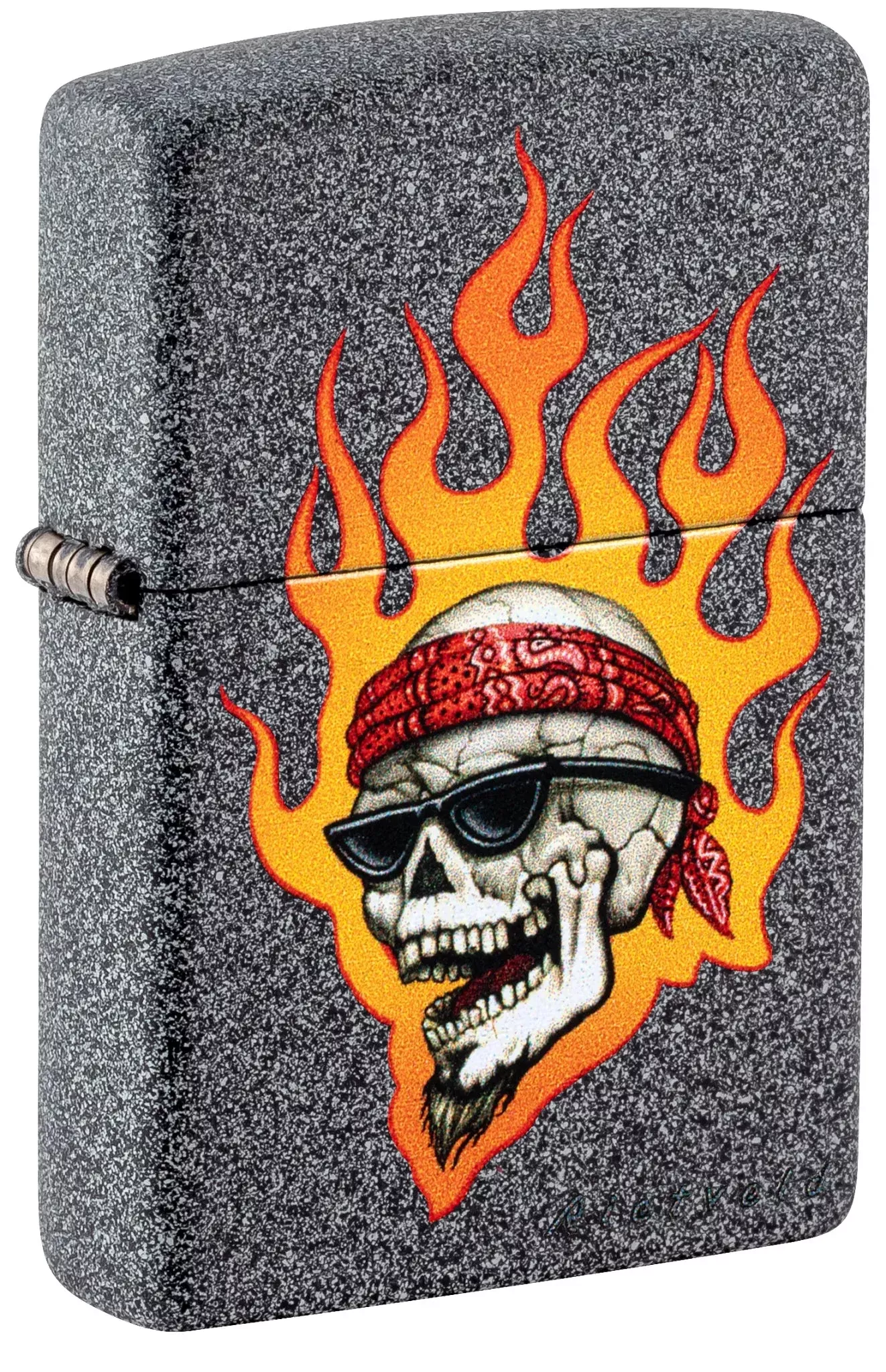 Zippo Rietveld Flaming Skull Design