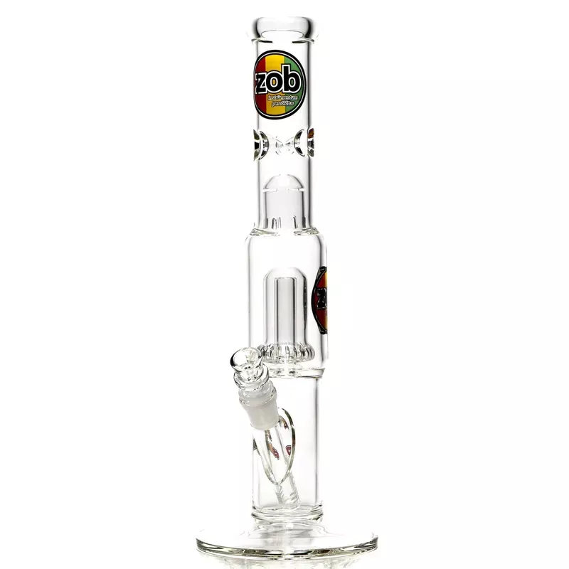 ZOB Glass – 15 ” Straight UFO Perc – Circle Instrum Label – Rasta